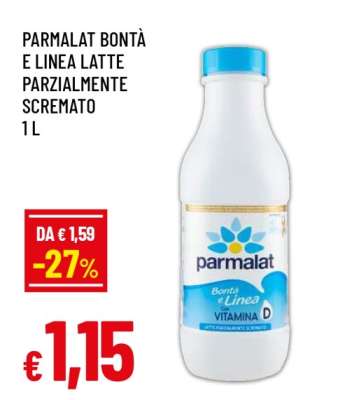 PARMALAT BONTÀ E LINEA LATTE PARZIALMENTE SCREMATO 1 L