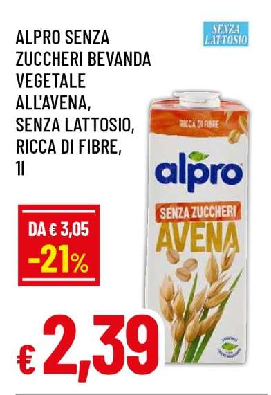 ALPRO SENZA ZUCCHERI BEVANDA VEGETALE ALL'AVENA