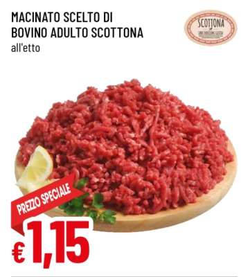 Macinato Scelto di Bovino Adulto Scottona