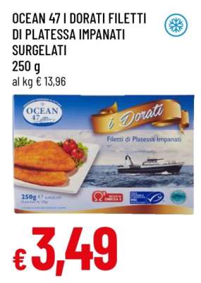 OCEAN 47 I DORATI FILETTI DI PLATESSA IMPANATI SURGELATI