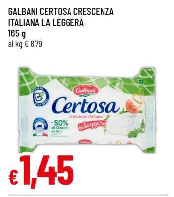 GALBANI CERTOSA CRESCENZA ITALIANA LA LEGGERA