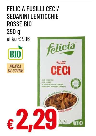 FELICIA FUSILLI CECI/SEDANINI LENTICCHIE ROSSE BIO