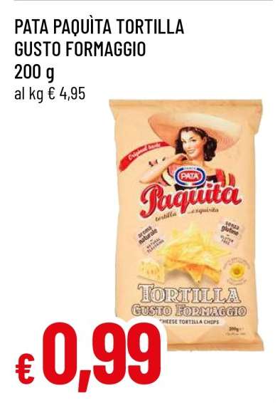 PATA PAQUÌTA TORTILLA GUSTO FORMAGGIO