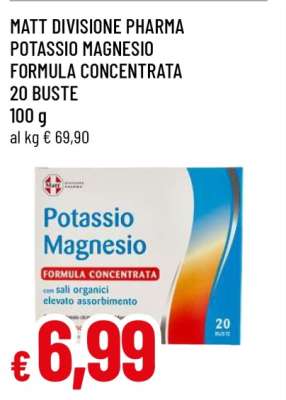 MATT DIVISIONE PHARMA POTASSIO MAGNESIO FORMULA CONCENTRATA 20 BUSTE