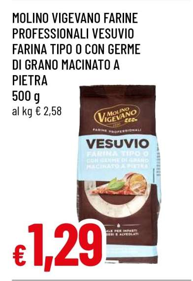 MOLINO VIGEVANO FARINE PROFESSIONALI VESUVIO FARINA TIPO 0 CON GERME DI GRANO MACINATO A PIETRA
