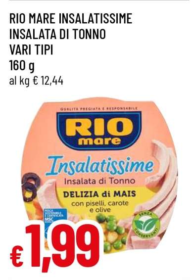 RIO MARE INSALATISSIME INSALATA DI TONNO VARI TIPI
