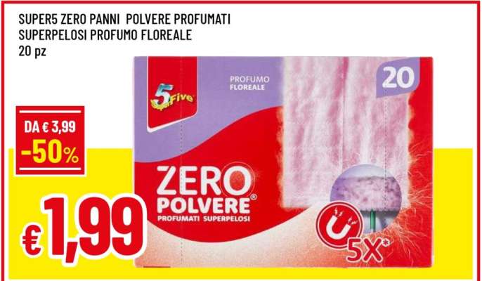 SUPER5 ZERO PANNI POLVERE PROFUMATI SUPERPELOSI PROFUMO FLOREALE