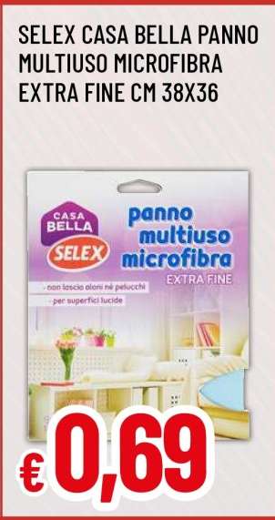 SELEX CASA BELLA PANNO MULTIUSO MICROFIBRA EXTRA FINE CM 38X36