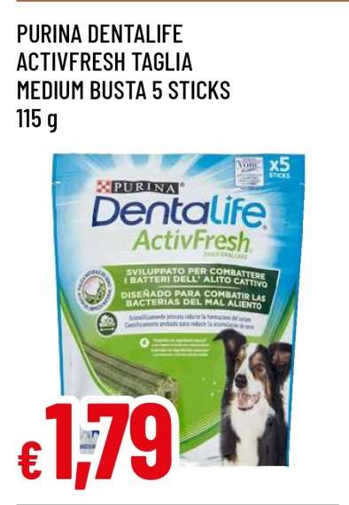 PURINA DENTALIFE ACTIVFRESH TAGLIA MEDIUM BUSTA 5 STICKS