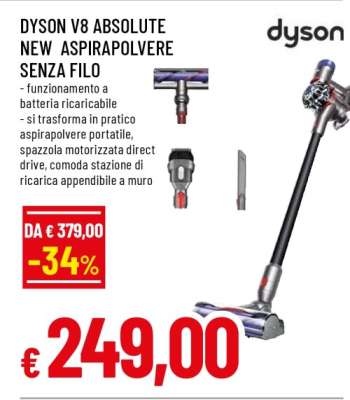 DYSON V8 ABSOLUTE NEW ASPIRAPOLVERE SENZA FILO