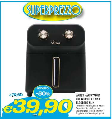 ARDES - ARFRYA04M FRIGGITRICE AD ARIA ELDORADA 6L M