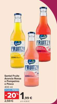 Santal Fruitz Arancia Rossa o Pompelmo o Pesca