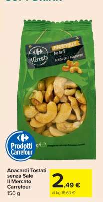Anacardi Tostati Senza Sale Il Mercato Carrefour