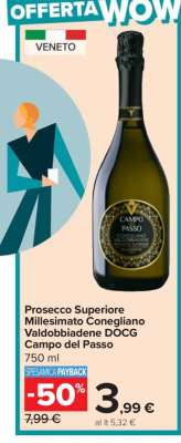 Prosecco Superiore Millesimato Conegliano Valdobbiadene DOCG Campo del Passo