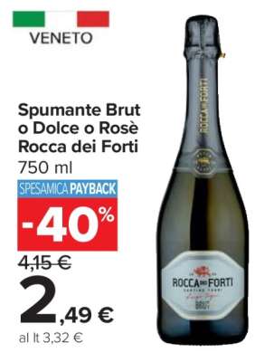 Spumante Brut o Dolce o Rosè Rocca dei Forti