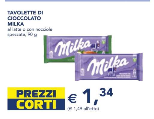 TAVOLETTE DI CIOCCOLATO MILKA