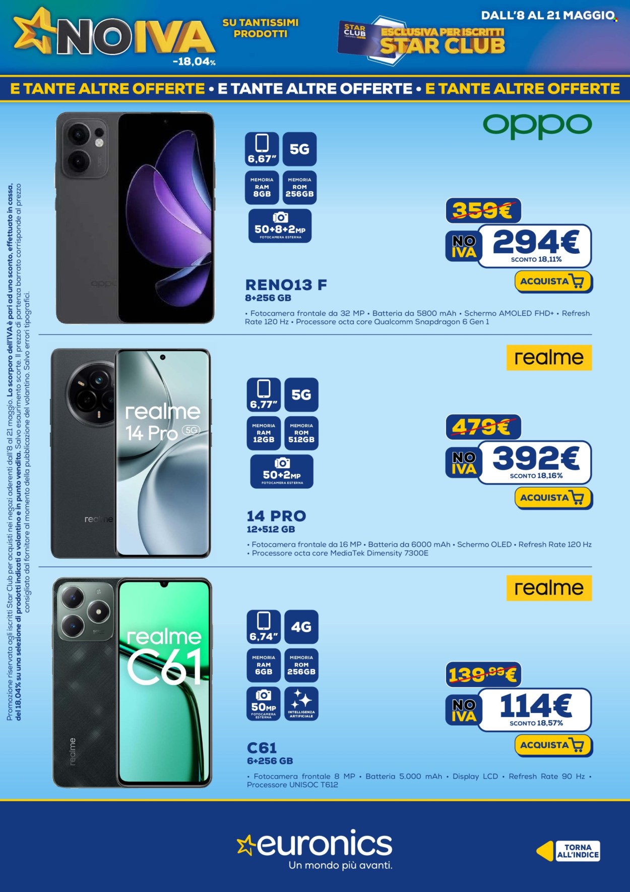 Volantino Euronics - 8/5/2025 - 21/5/2025. Pagina 1
