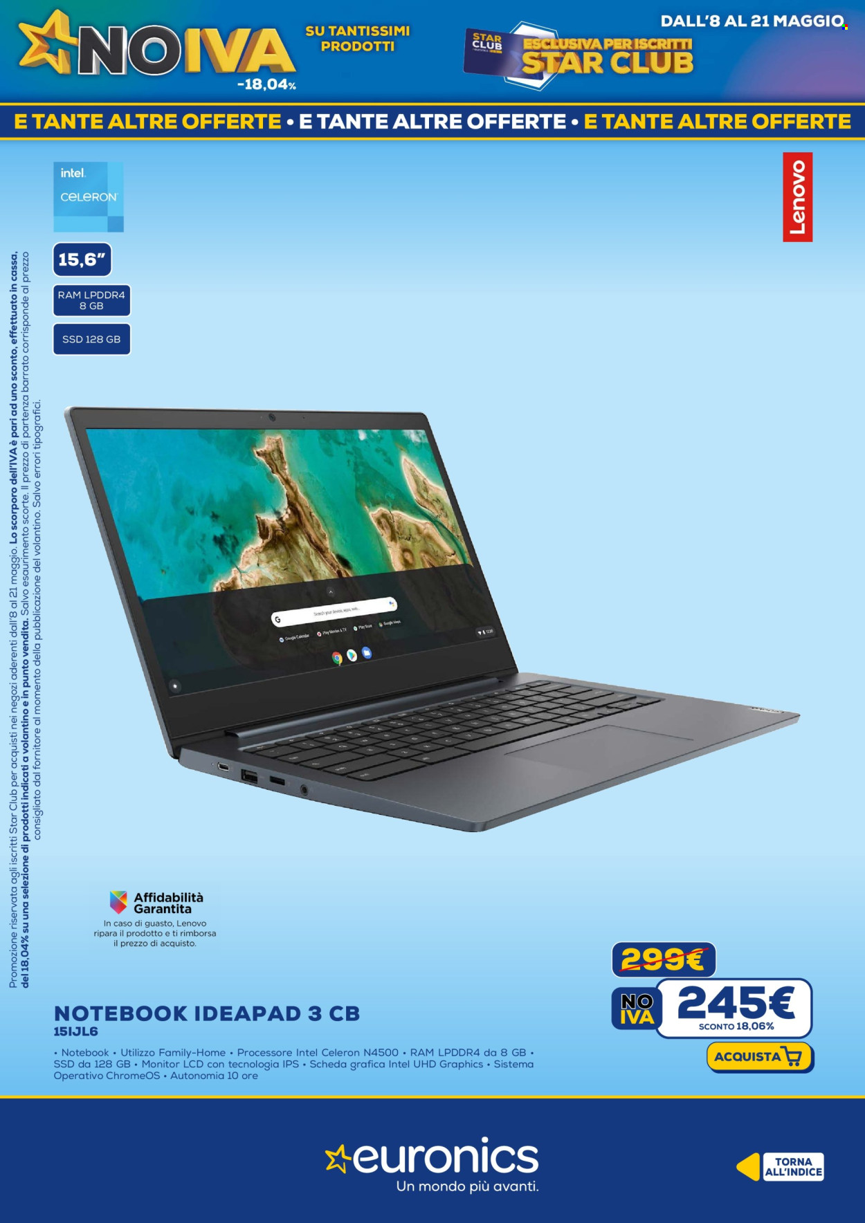Volantino Euronics - 8/5/2025 - 21/5/2025. Pagina 1