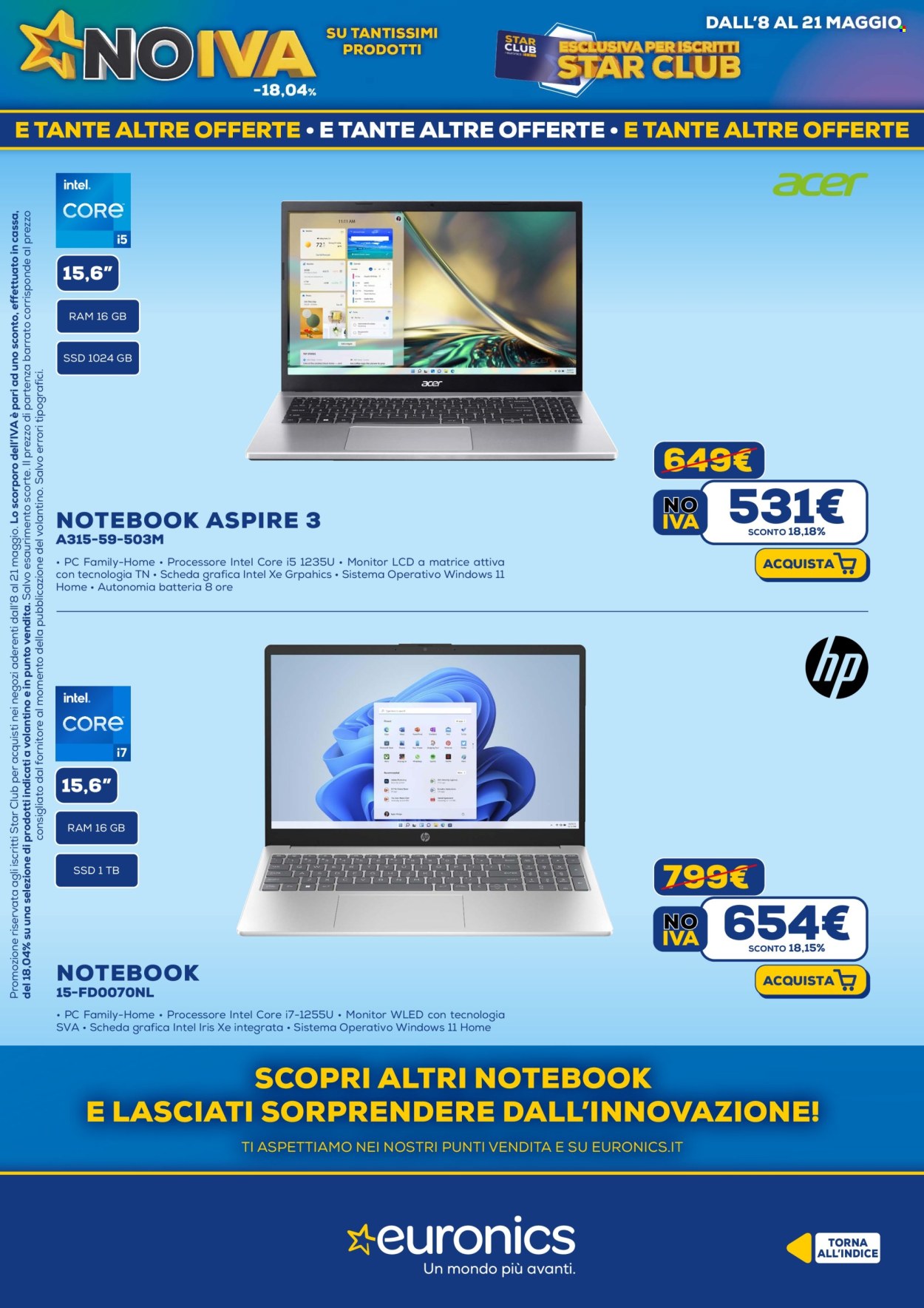 Volantino Euronics - 8/5/2025 - 21/5/2025. Pagina 1