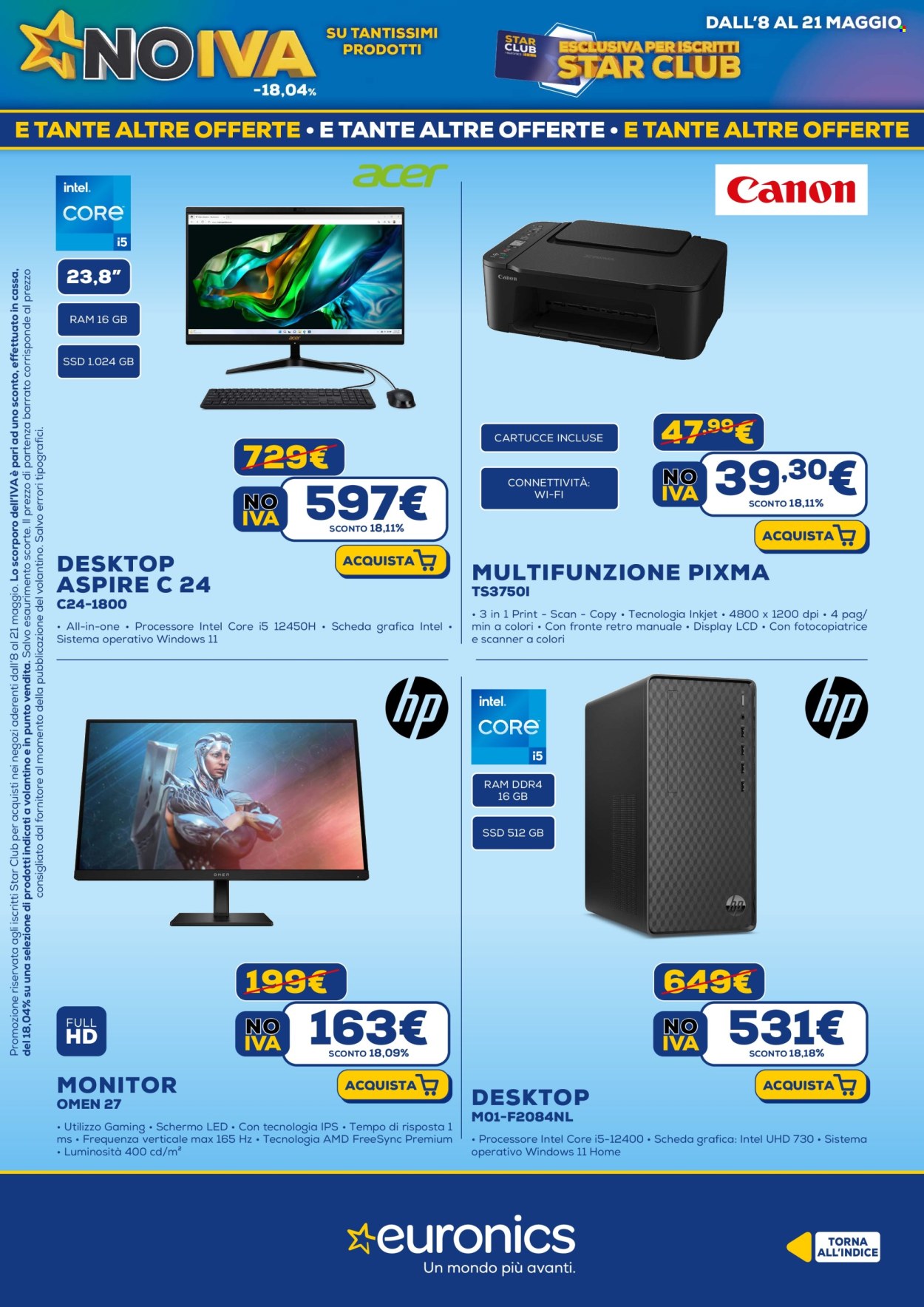 Volantino Euronics - 8/5/2025 - 21/5/2025. Pagina 1