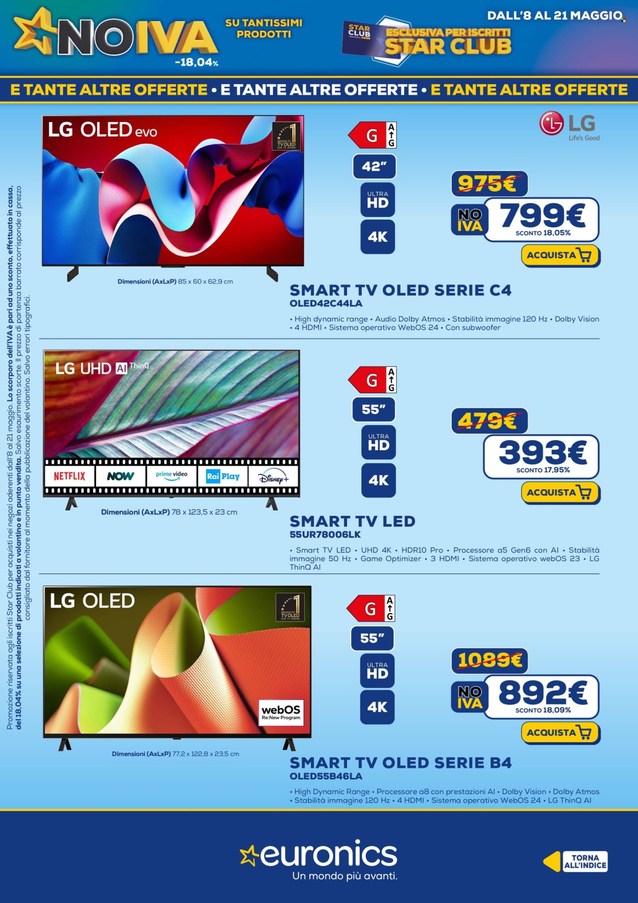 Volantino Euronics - 8/5/2025 - 21/5/2025. Pagina 1