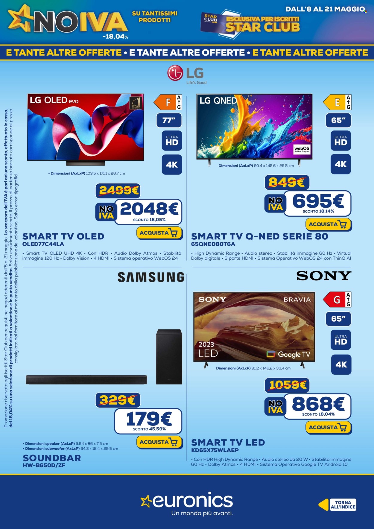 Volantino Euronics - 8/5/2025 - 21/5/2025. Pagina 1