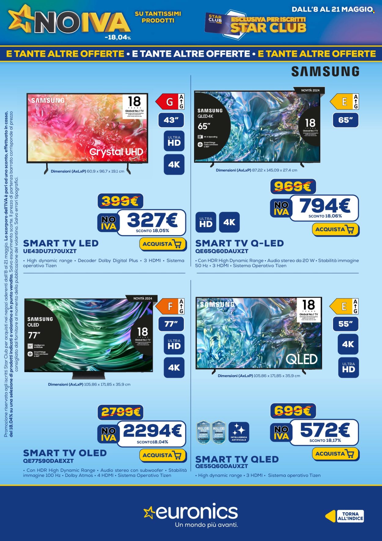 Volantino Euronics - 8/5/2025 - 21/5/2025. Pagina 1