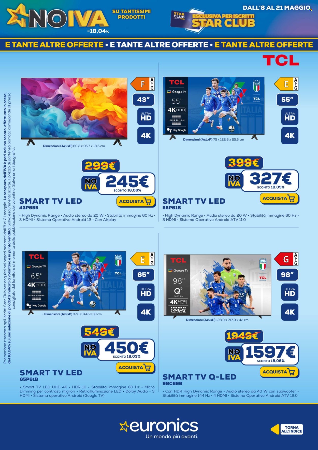 Volantino Euronics - 8/5/2025 - 21/5/2025. Pagina 1