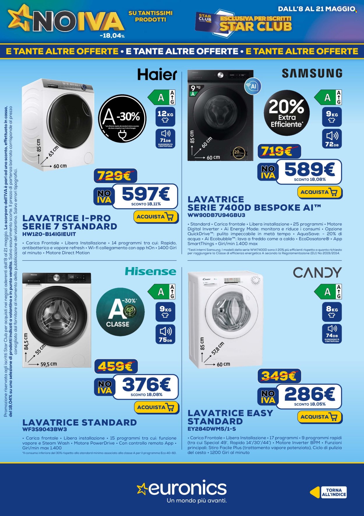 Volantino Euronics - 8/5/2025 - 21/5/2025. Pagina 1