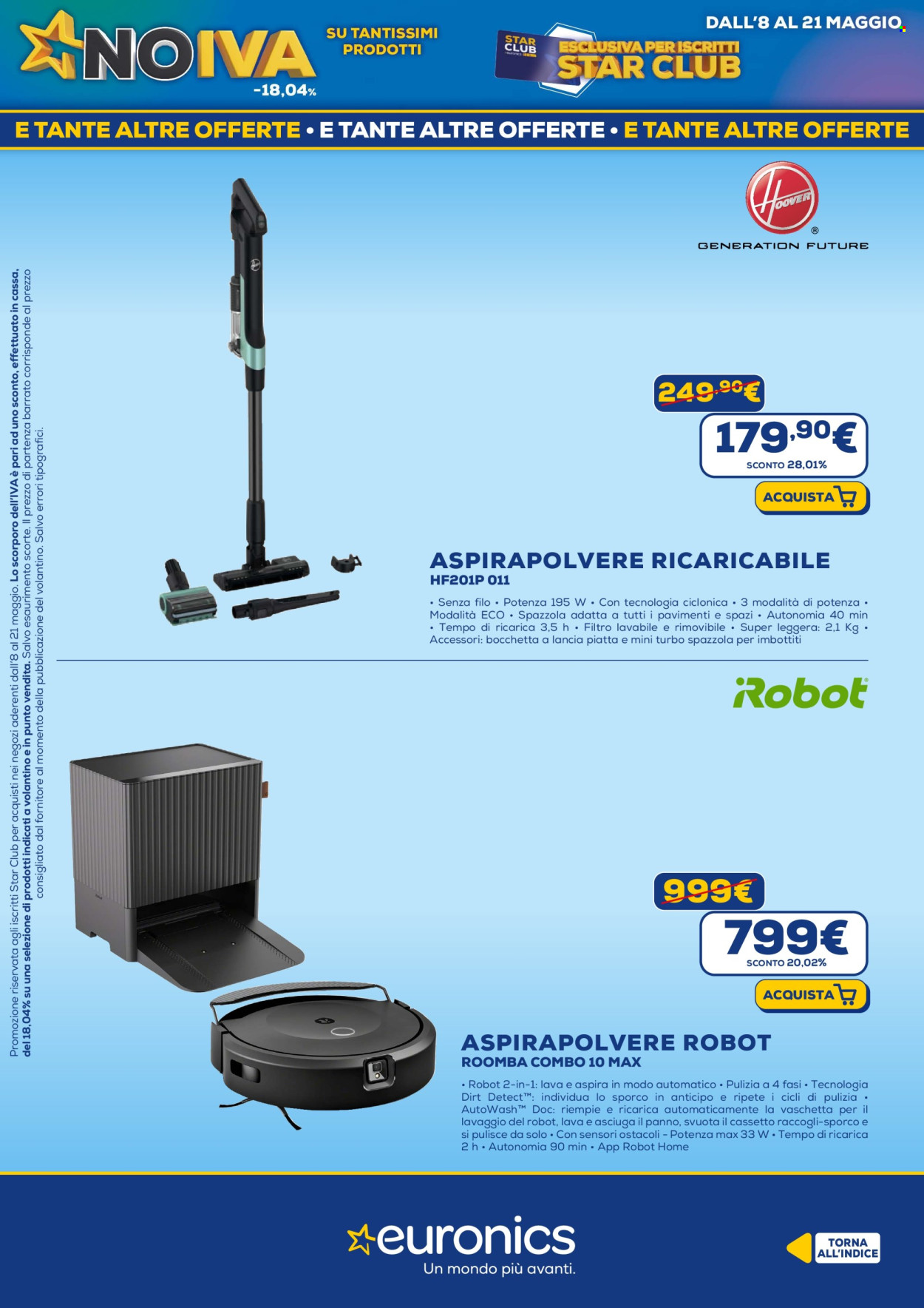 Volantino Euronics - 8/5/2025 - 21/5/2025. Pagina 1