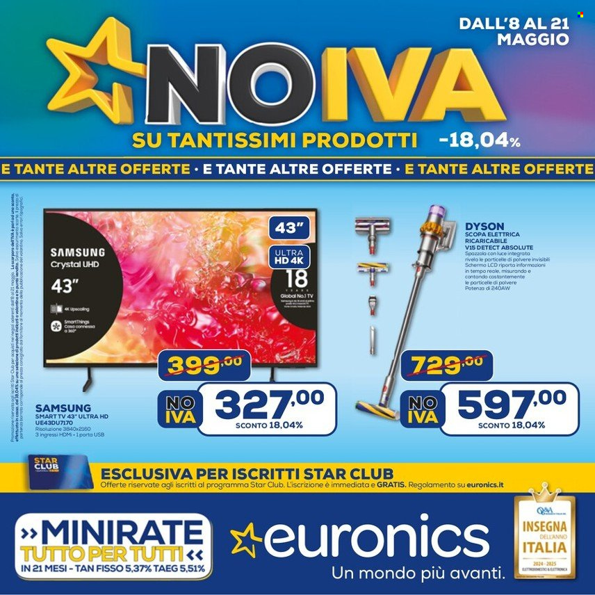 Volantino Euronics - 8/5/2025 - 21/5/2025. Pagina 1