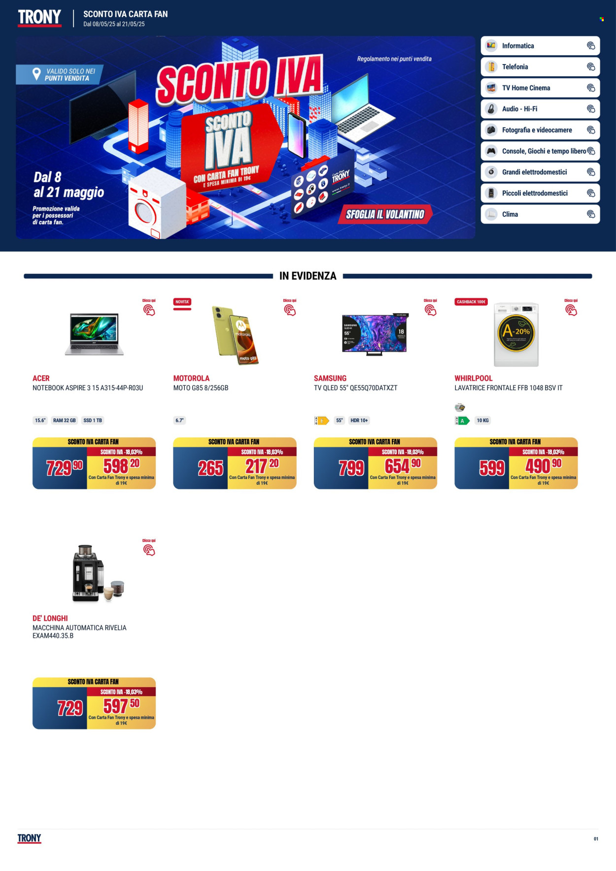 Volantino Trony - 8/5/2025 - 21/5/2025. Pagina 1