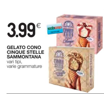 GELATO CONO CINQUE STELLE SAMMONTANA