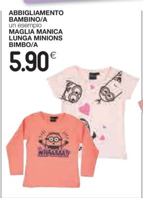 MAGLIA MANICA LUNGA MINIONS BIMBO/A