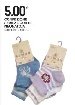 CONFEZIONE 3 CALZE CORTE NEONATO/A