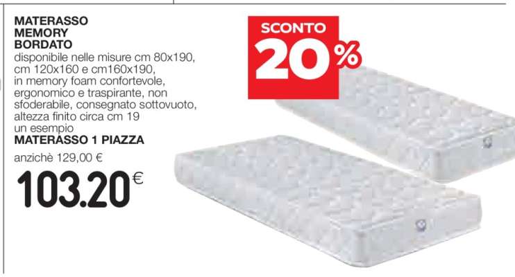 MATERASSO MEMORY BORDATO
