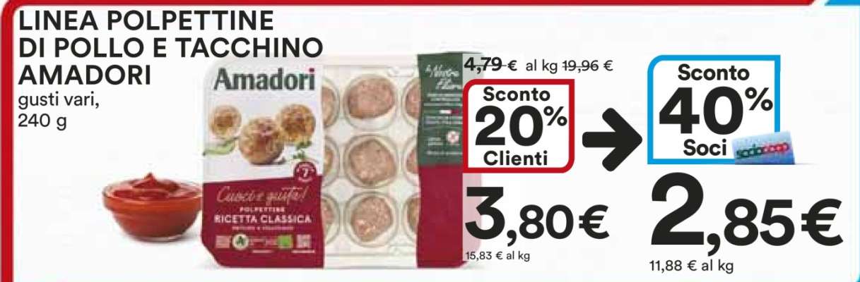 LINEA POLPETTINE DI POLLO E TACCHINO AMADORI