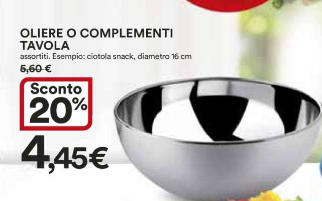 OLIERE O COMPLEMENTI TAVOLA