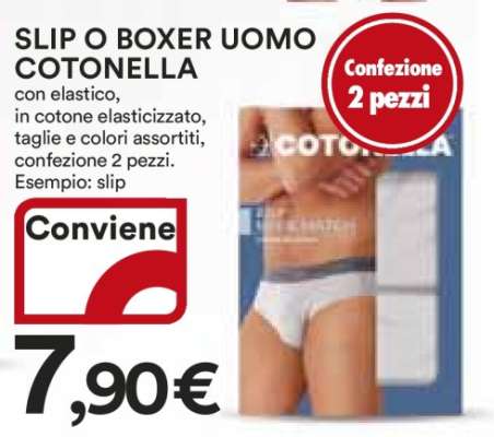 SLIP O BOXER UOMO COTONELLA
