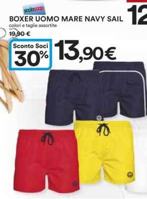BOXER UOMO MARE NAVY SAIL