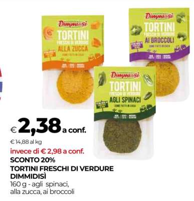 TORTINI FRESCHI DI VERDURE DIMMIDISI
