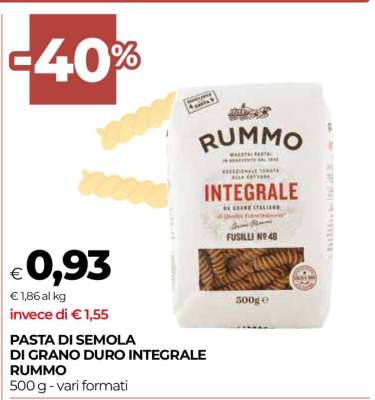 Pasta di Semola di Grano Duro Integrale Rummo
