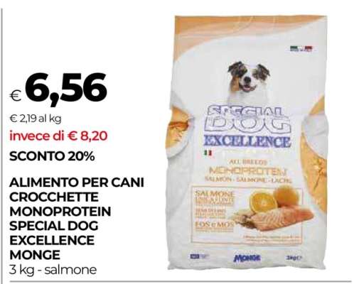 ALIMENTO PER CANI CROCHETTE MONOPROTEIN SPECIAL DOG EXCELLENCE MONGE