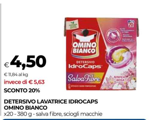Detersivo Lavatrice Idrocaps Omino Bianco