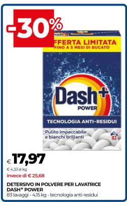 DETERSIVO IN POLVERE PER LAVATRICE DASH+ POWER