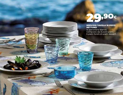 SERVIZIO TAVOLA 18 PEZZI NETTUNO