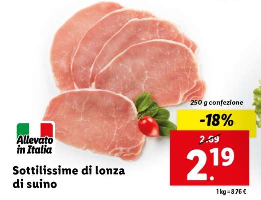 Sottilissime di lonza di suino