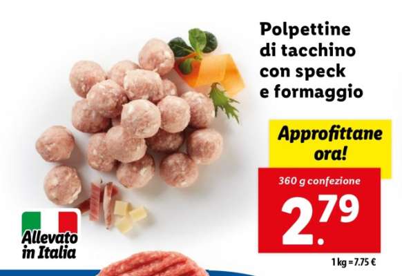 Polpettine di tacchino con speck e formaggio