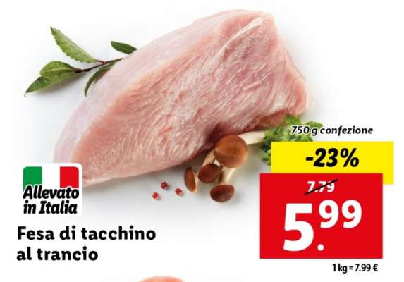 Fesa di tacchino al trancio