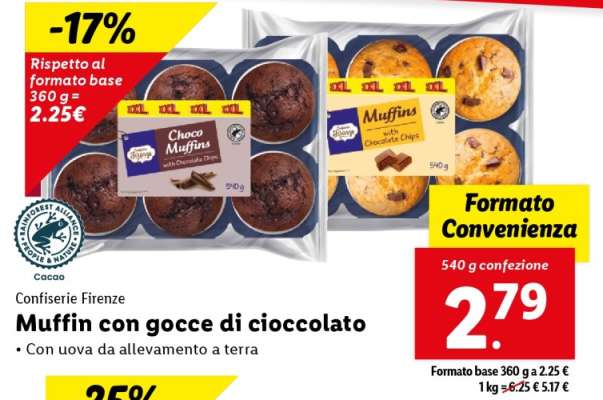 Muffin con gocce di cioccolato